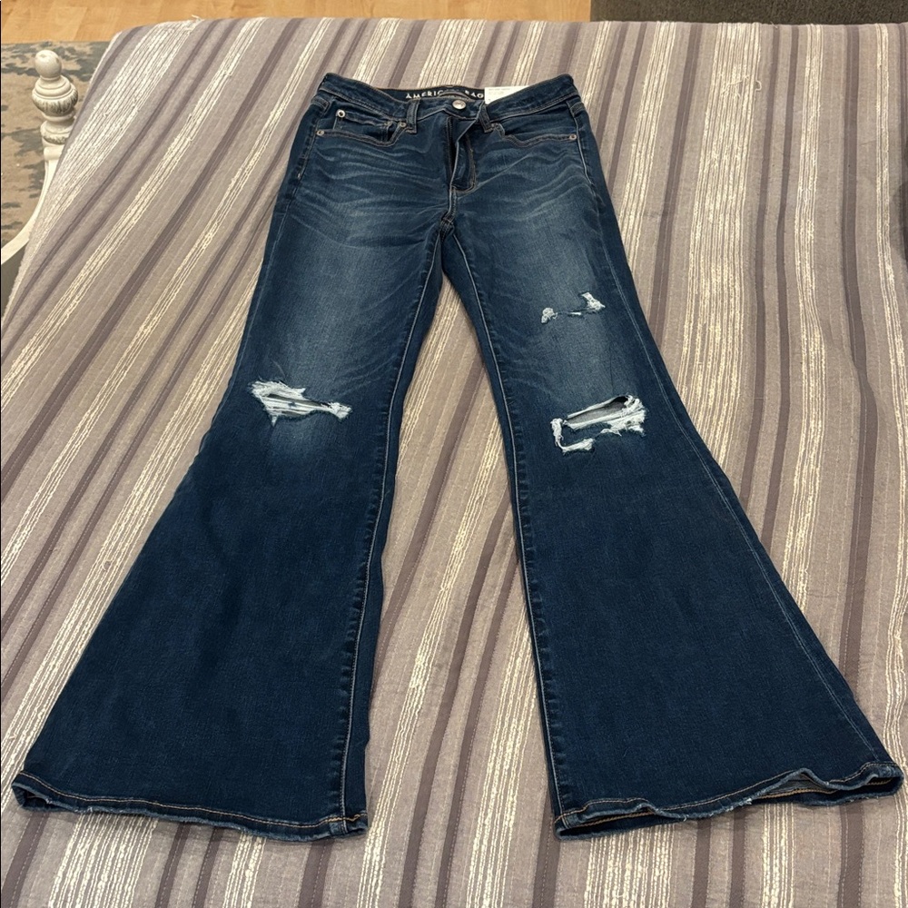 American Eagle Outfitters Dark Blue Flare Jeans